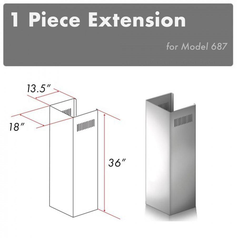 Z-Line 1-36'' Chimney Extension for 9-10' Ceilings