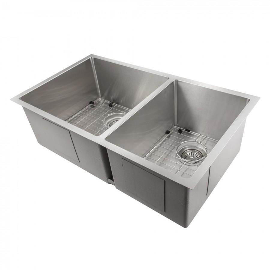 Z-Line Chamonix 33'' Undermount Double Bowl Sink in Stainless Steel