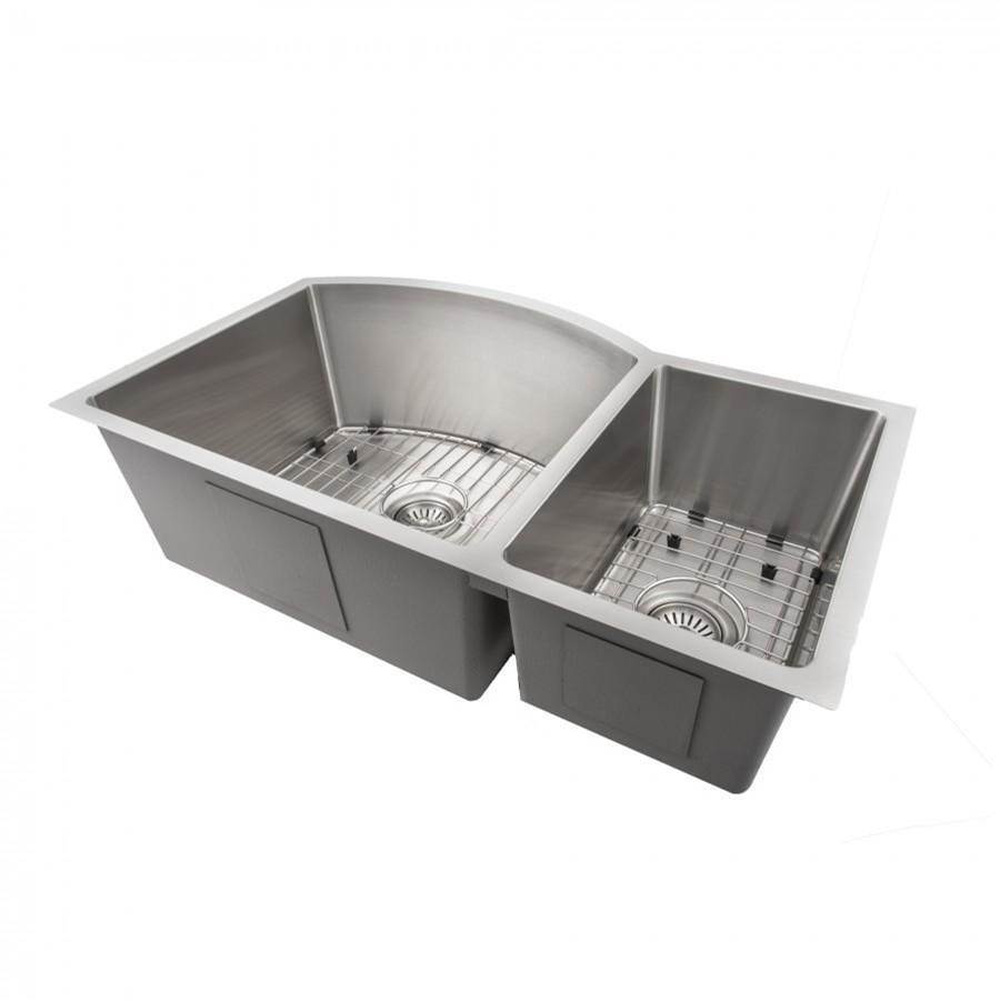 Z-Line Cortina 33'' Undermount Double Bowl Sink in Stainless Steel