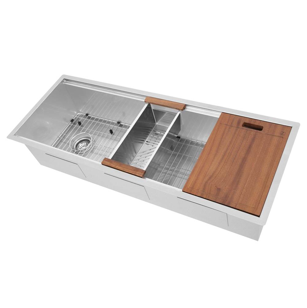 Z-Line Garmisch 45'' Undermount Single Bowl Sink in Stainless Steel with Accessories